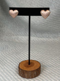 Shiny Rose Gold Heart Stud Earrings
