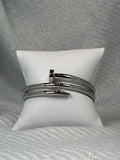 Nailed It silver hinged bangle