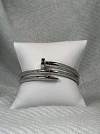 Nailed It silver hinged bangle