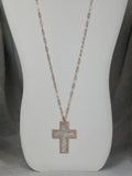 Gold with Silver Filagree Cross Necklace