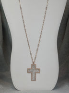 Gold with Silver Filagree Cross Necklace