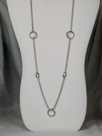 Silver Capsule Station Chain Necklace