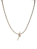Gold Rice Beads with Gold Knot Necklace