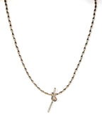 Gold Rice Beads with Gold Knot Necklace