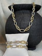 Gold Mariner Link with Silver Accent Links Necklace