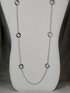 Designer Inspired Silver Clover with Gold Chain Necklace