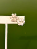Silver Paw Stud Earrings