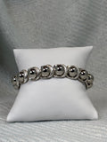 Silver Ball with Silver Surround Stretch Bracelet
