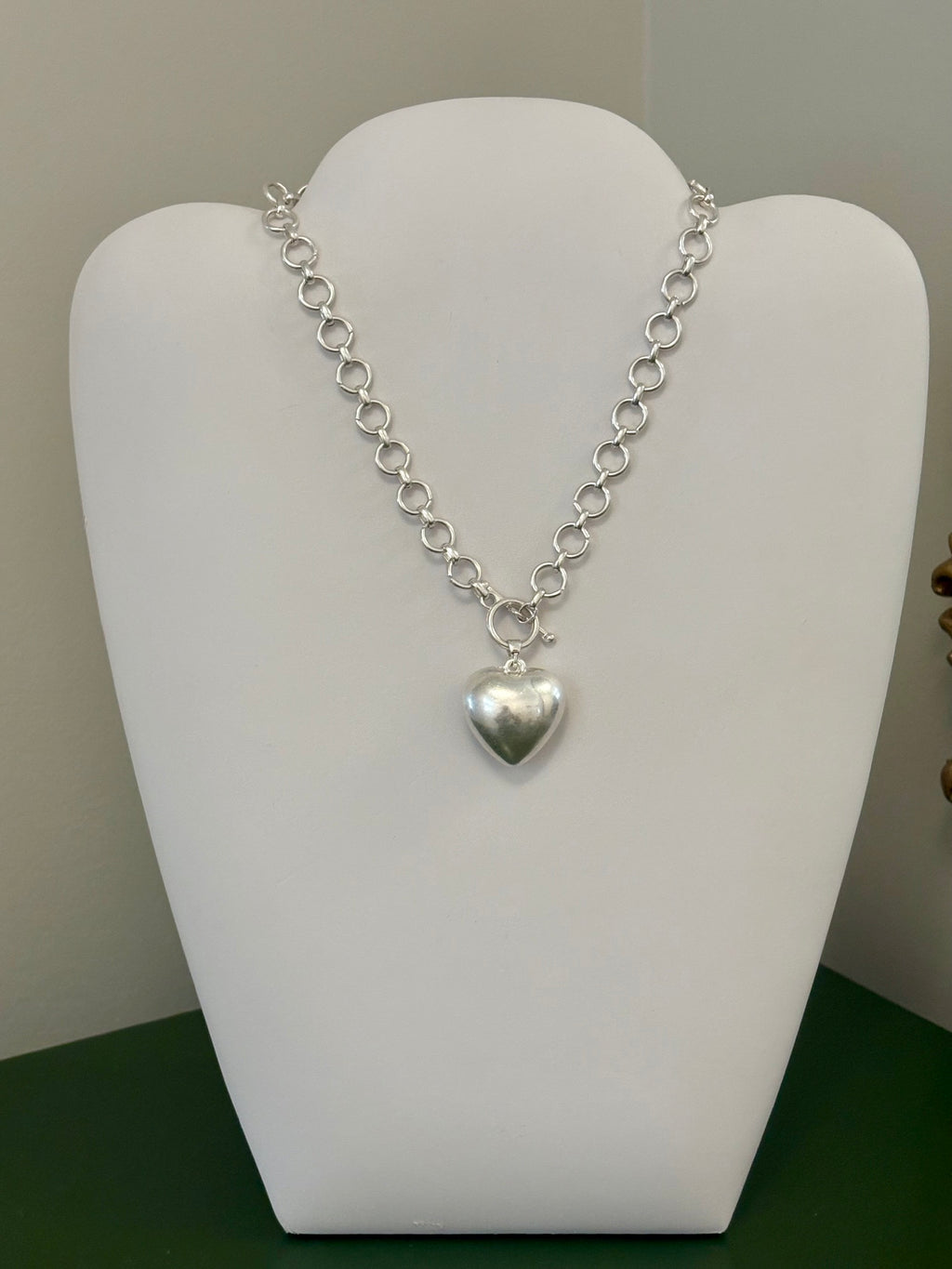 Silver Heart Charm Necklace