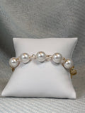 5 Pearl with Gold Circle Links Bracelet