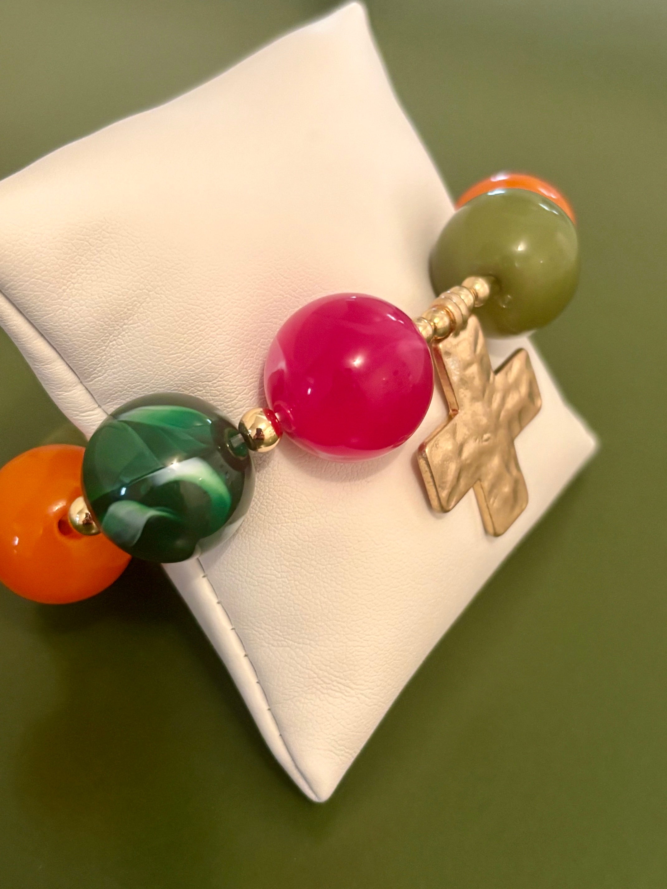 Stained Glass Cross Bracelet