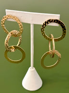 Hammered Circle Trio Dangle Earrings