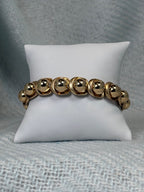 Gold Ball with Gold Surround Stretch Bracelet
