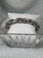 Chunky chain link stretch bracelet-Silver