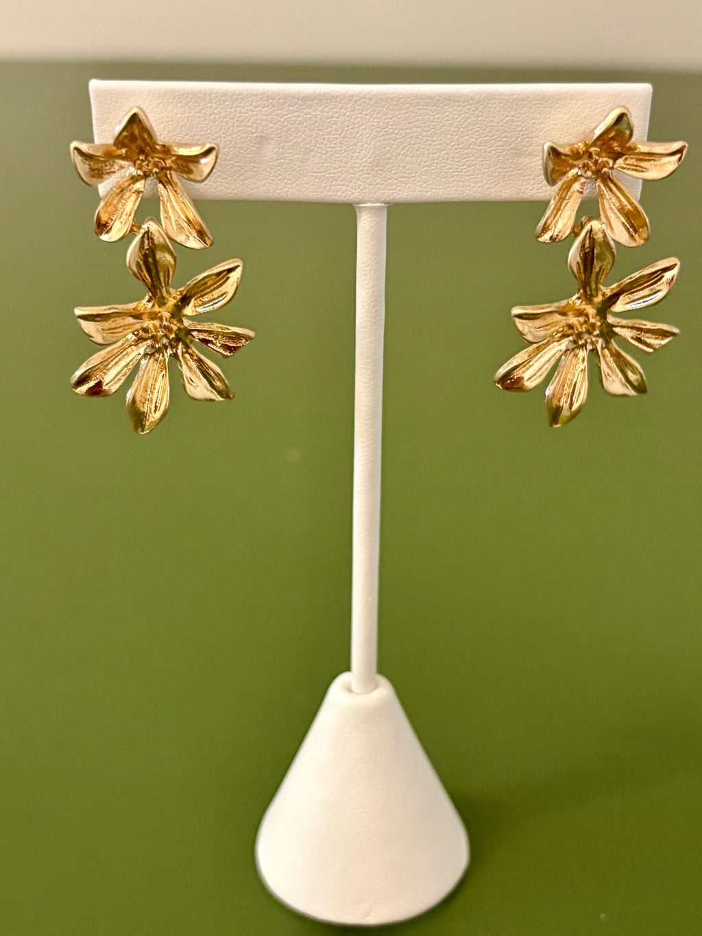 Double Bloom Dangle Earrings