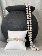 Amazonite Semi Precious Stone Necklace with Matching Stretch Bracelet Set