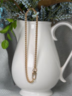 Gold Twisted Rope Chain with Swivel Link Necklace