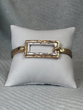 Hammered Gold with Silver Rectangle Bracelet