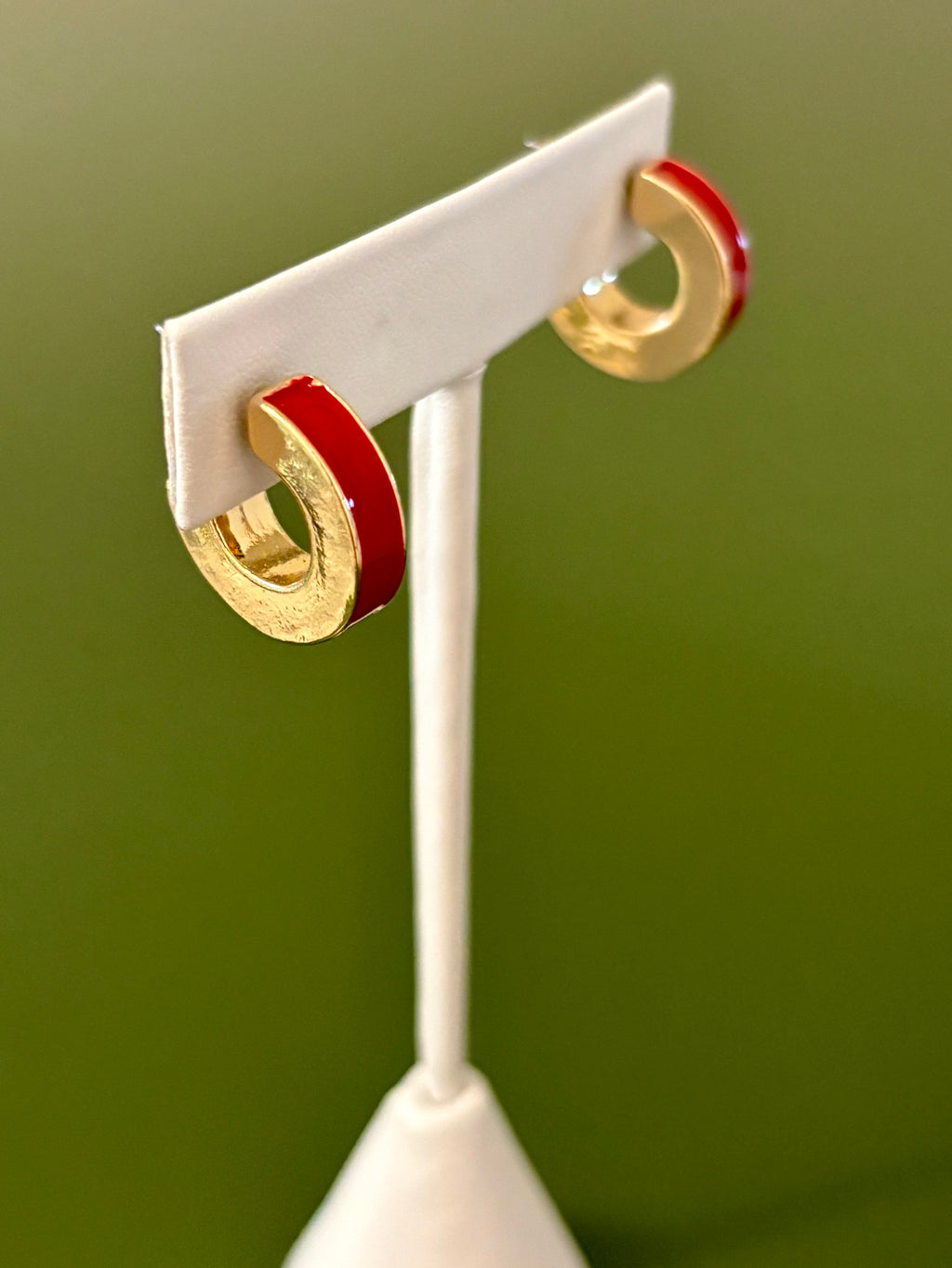 Cabana Red Hoop Earrings