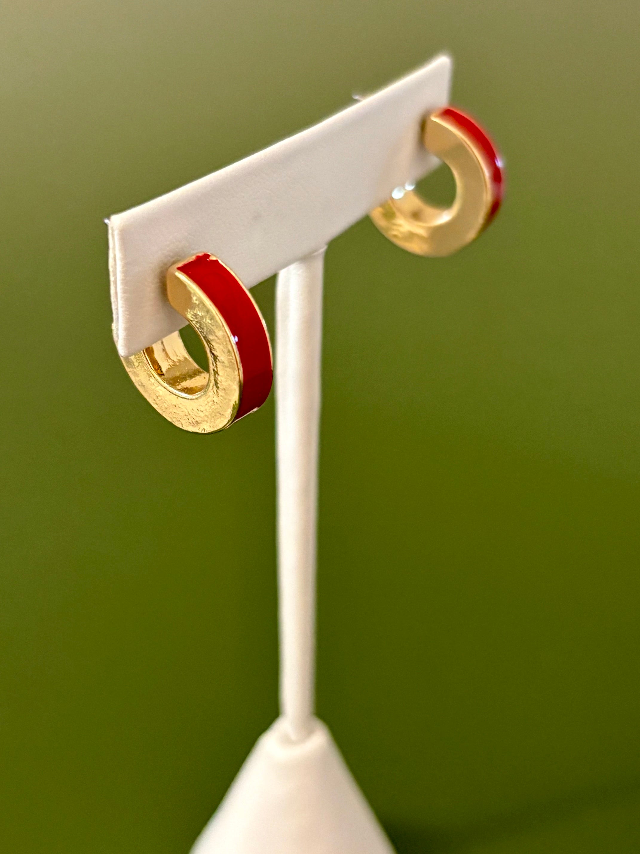 Cabana Red Hoop Earrings