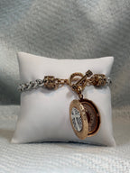 Gold and Silver Cross Locket Bracelet