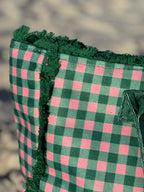 Pink and Green Gingham Tote Bag