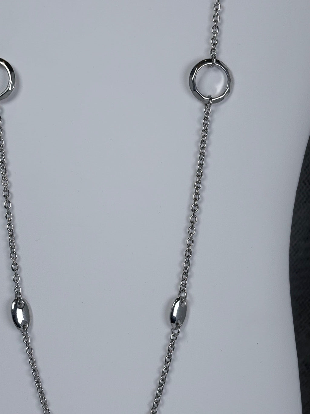 Silver Capsule Station Chain Necklace