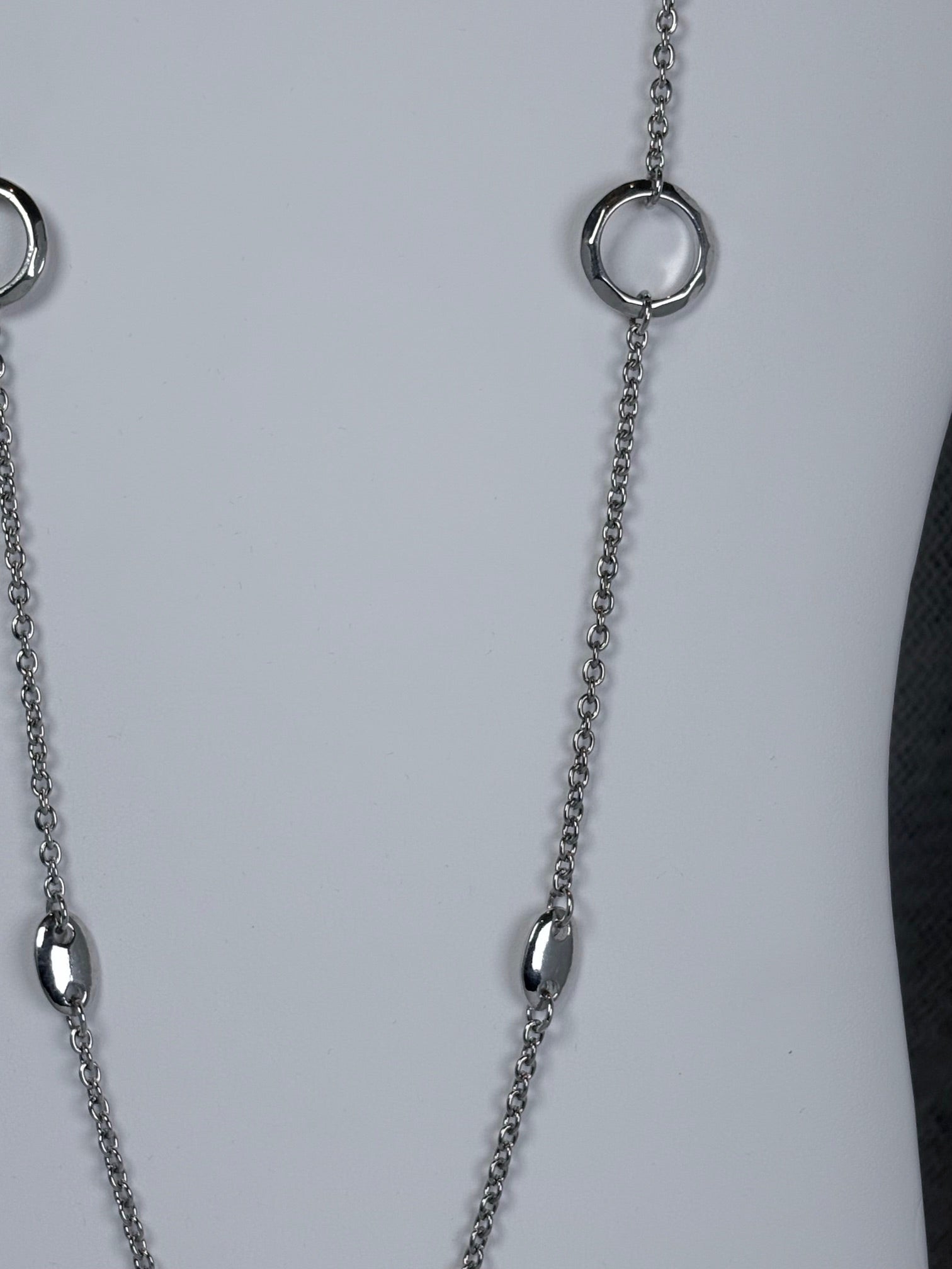 Silver Capsule Station Chain Necklace