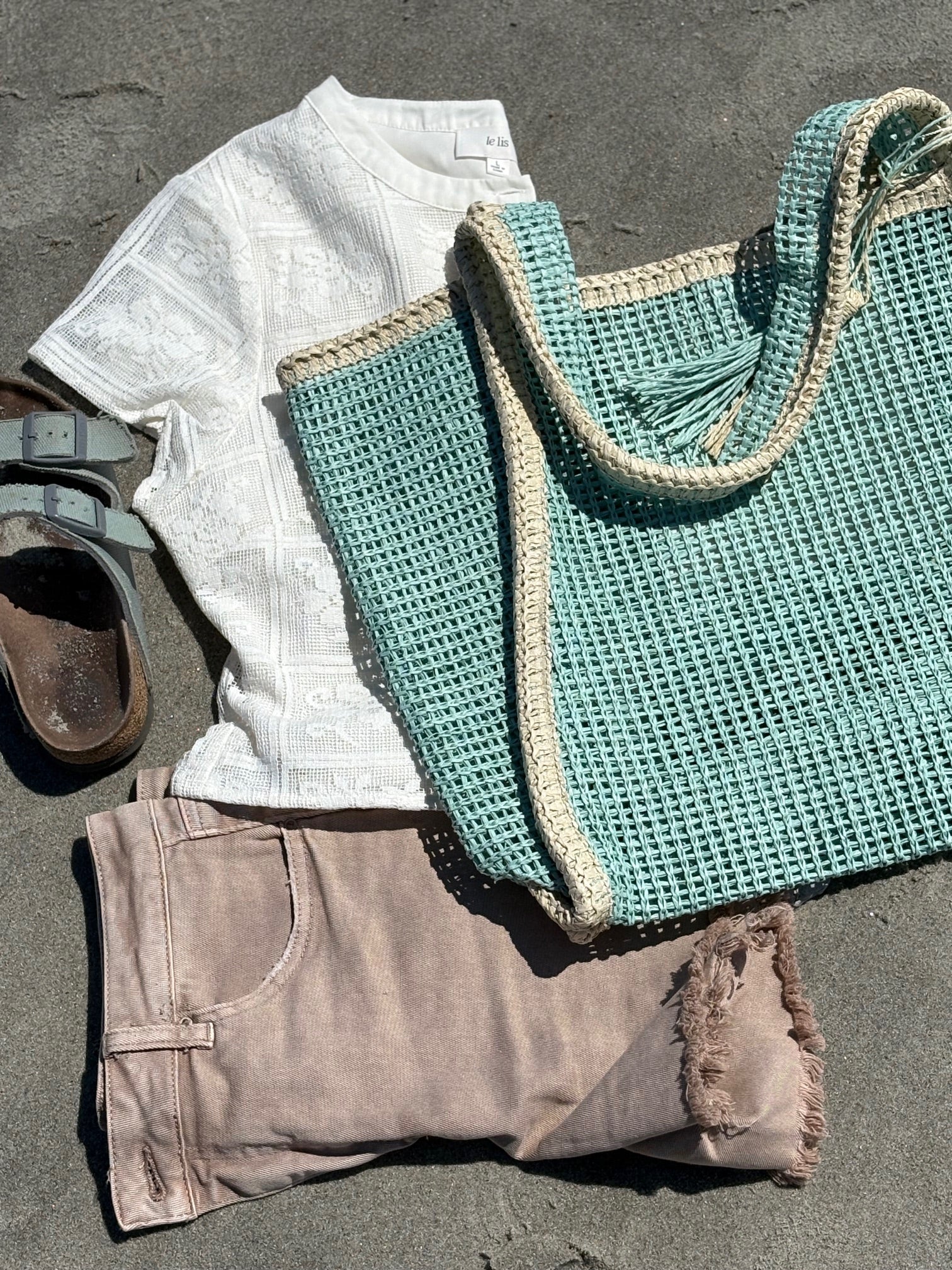 Seaglass Rattan Beach Tote