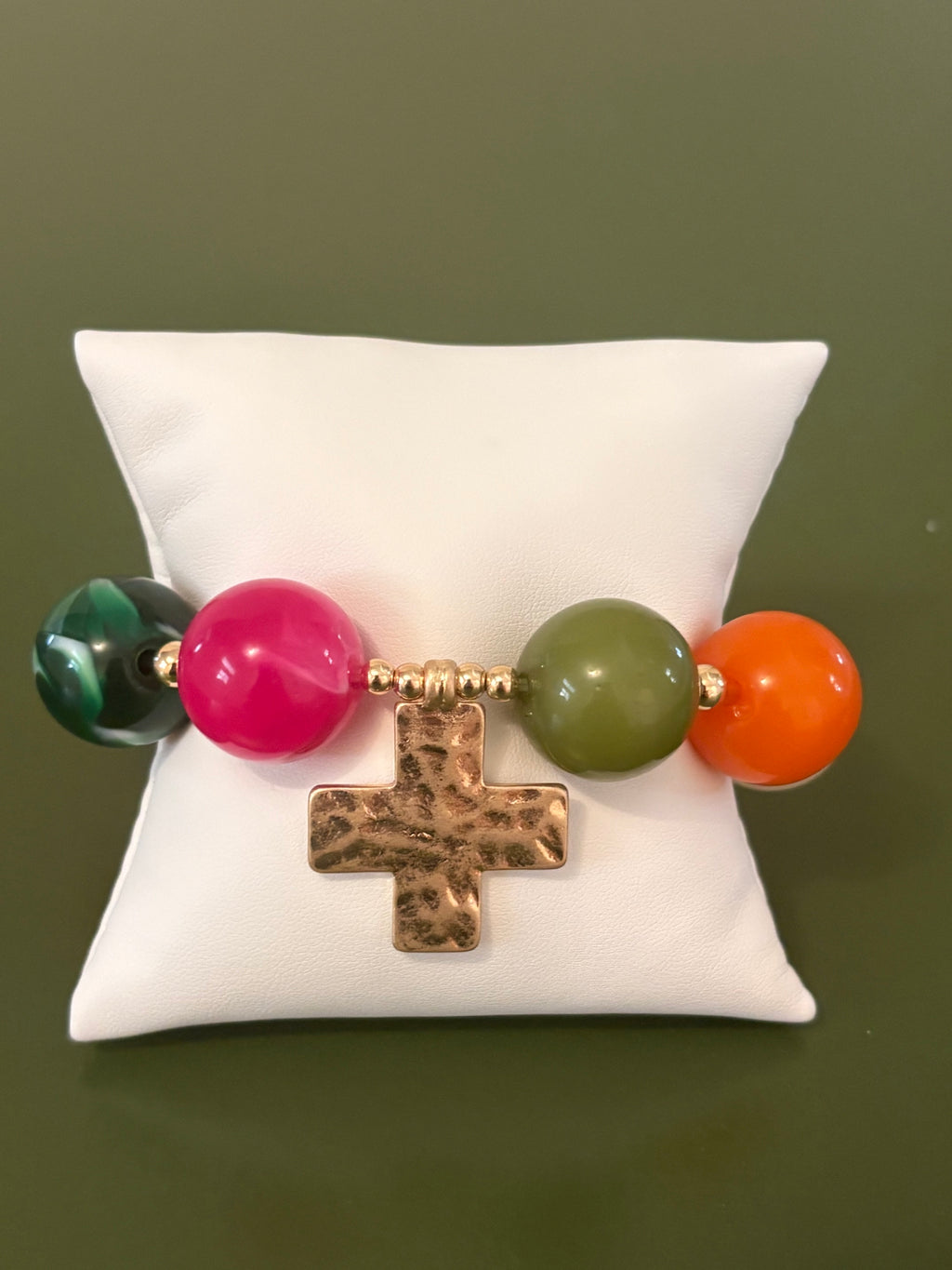 Stained Glass Cross Bracelet