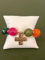 Stained Glass Cross Bracelet