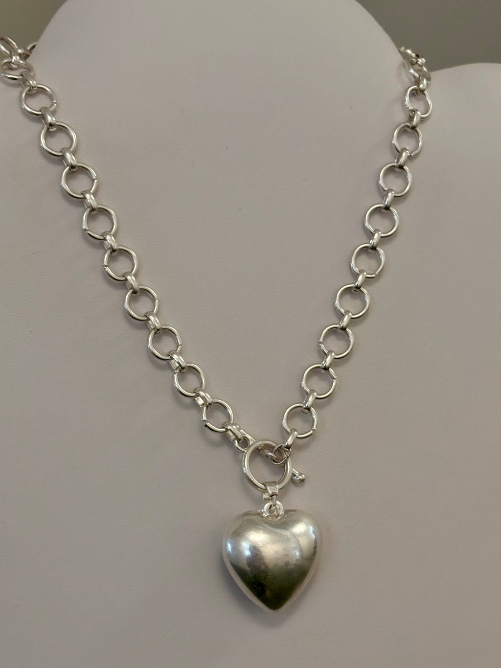 Silver Heart Charm Necklace