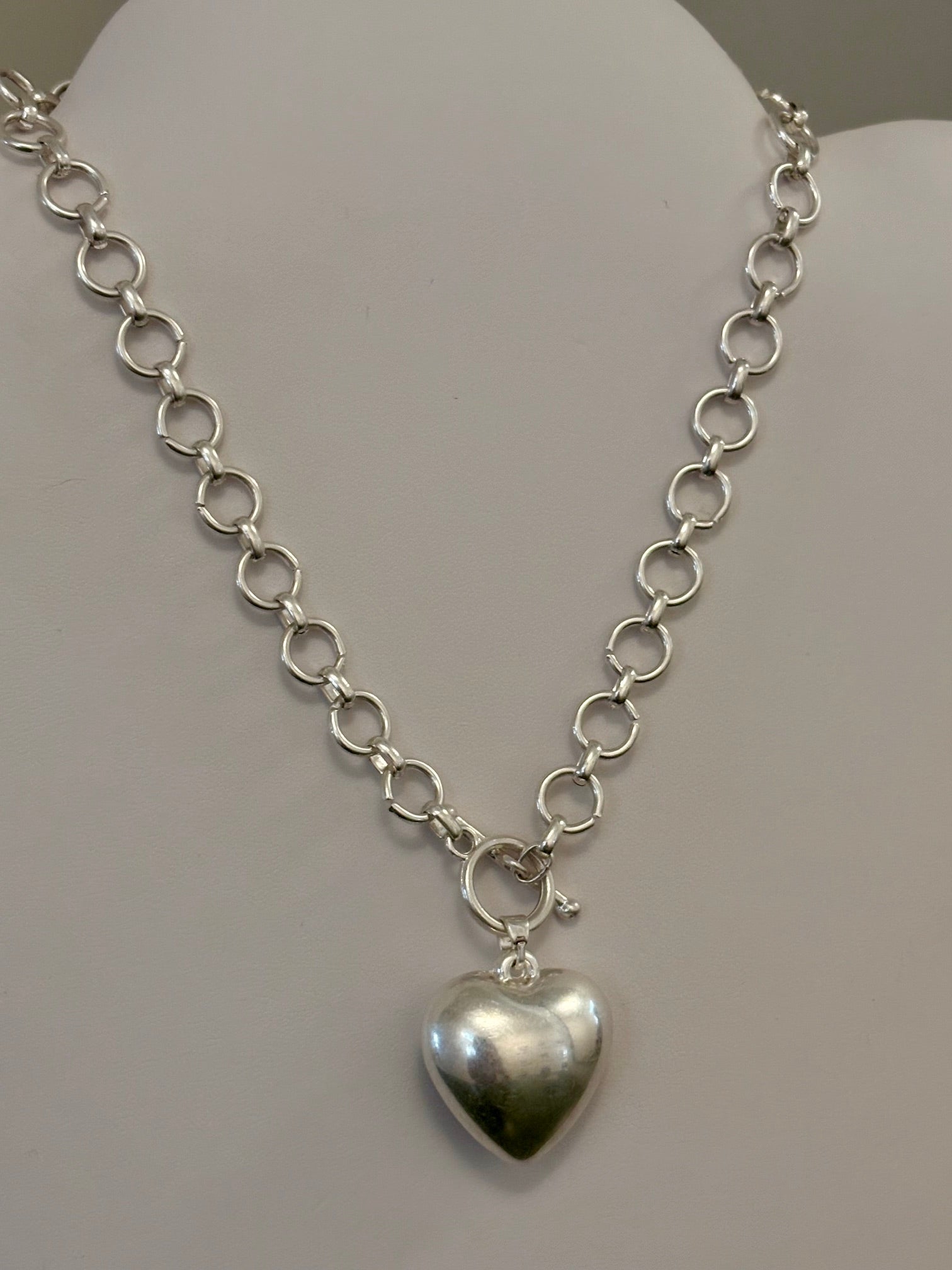 Silver Heart Charm Necklace