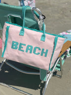 Pink and Teal Beach Tote