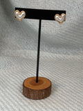 Silver Heart with Gold Outline Stud Earrings