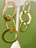 Hammered Circle Trio Dangle Earrings
