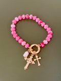 Deeply Loved Pink Stretch Bracelet