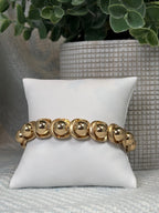 Gold Ball with Gold Surround Stretch Bracelet