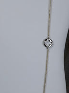 Designer Inspired Silver Clover with Gold Chain Necklace