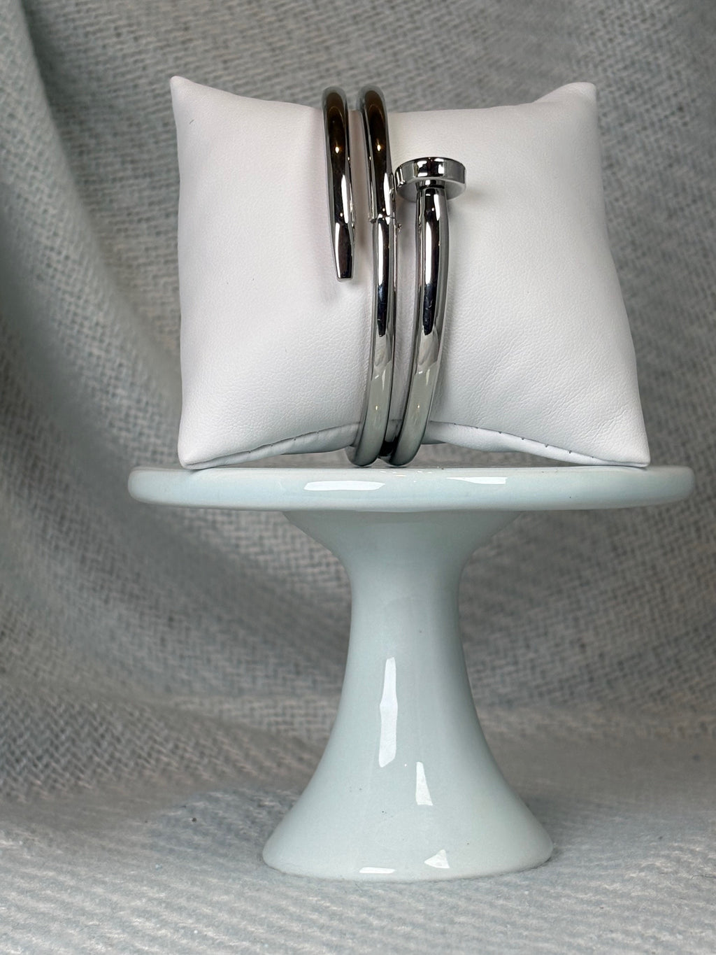 Nailed It silver hinged bangle