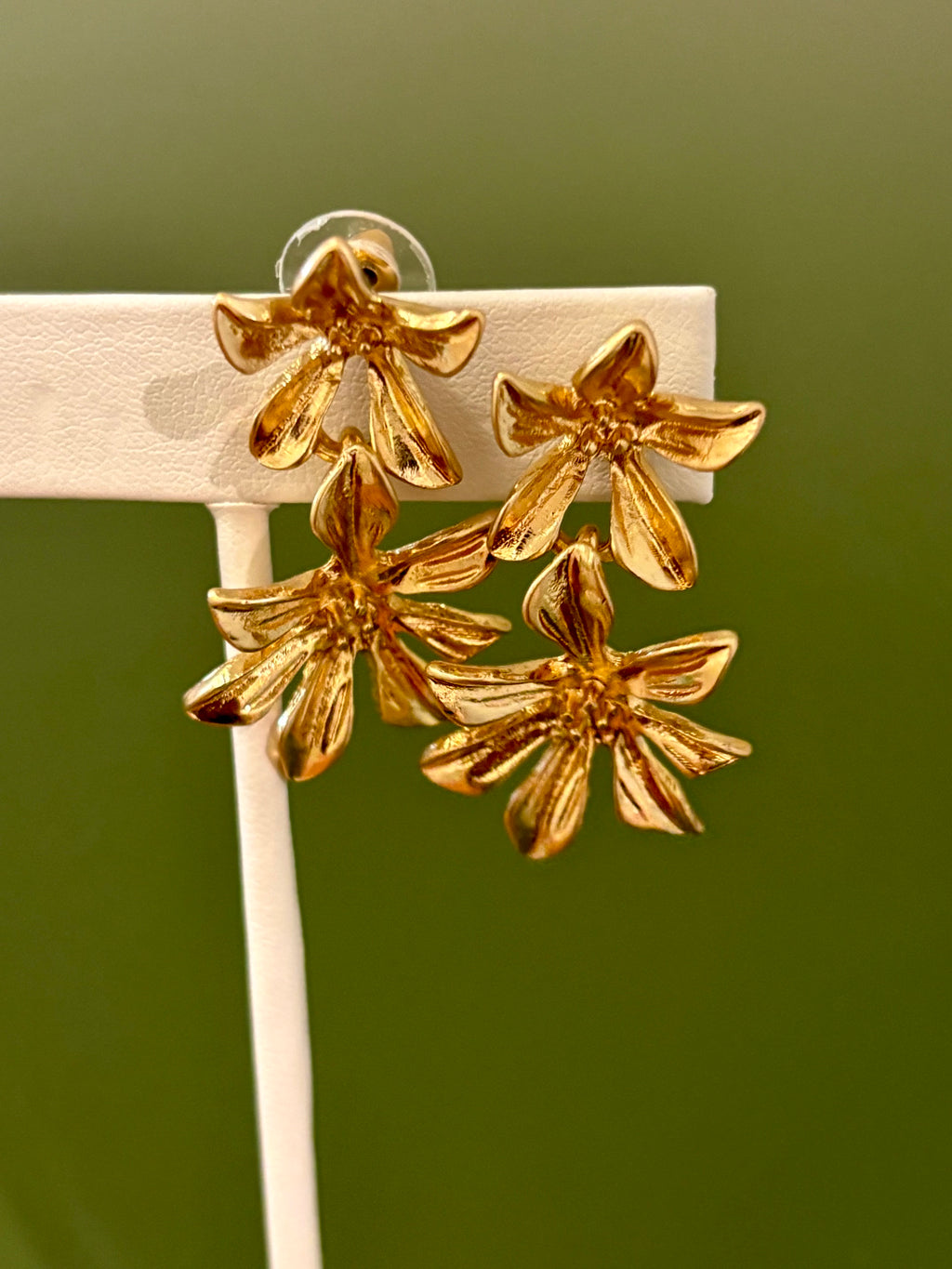 Double Bloom Dangle Earrings