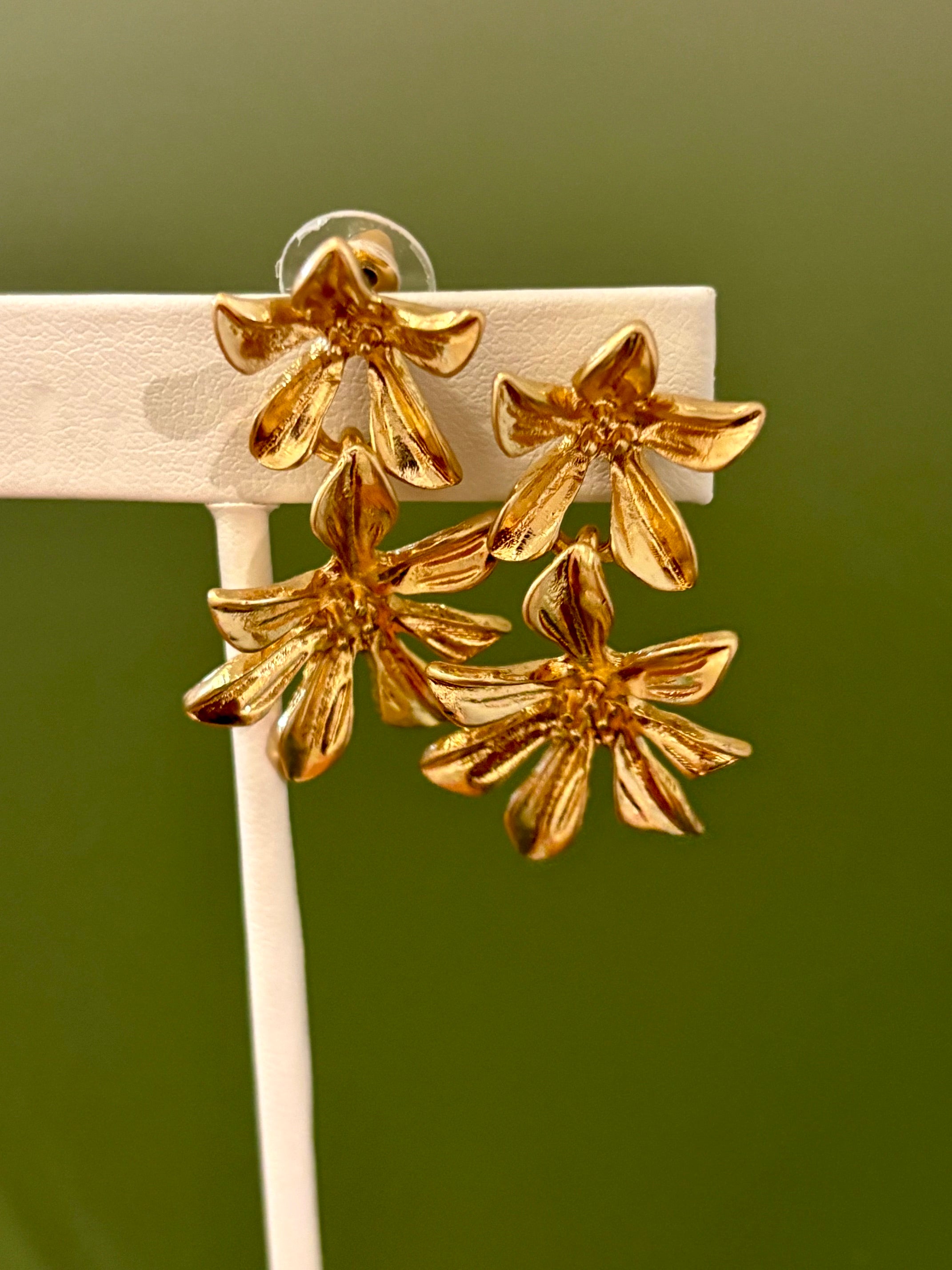 Double Bloom Dangle Earrings