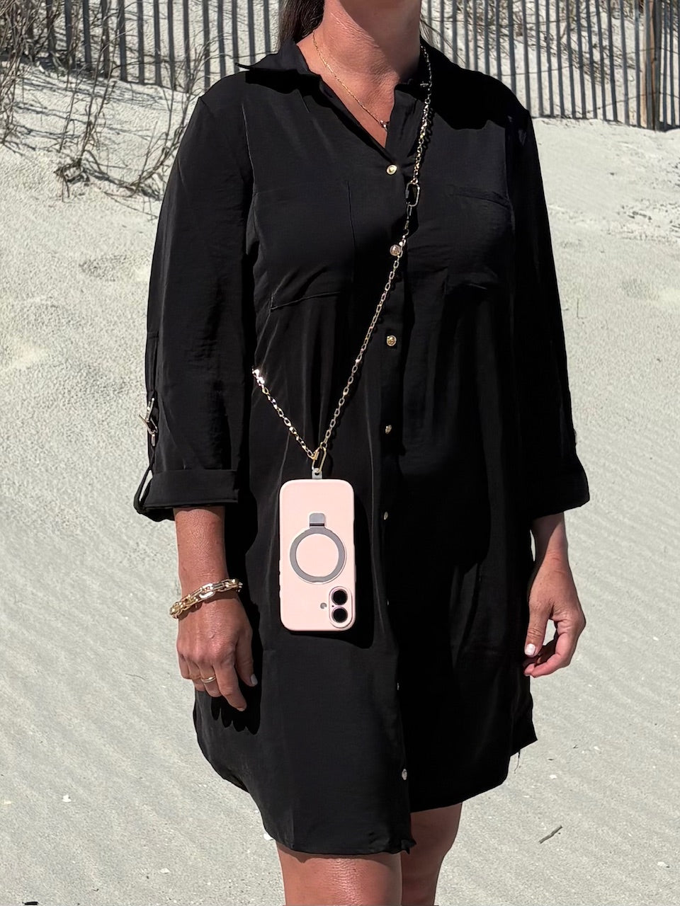 Crossbody Phone Holder- Gold