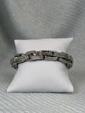 Chunky chain link stretch bracelet-Silver