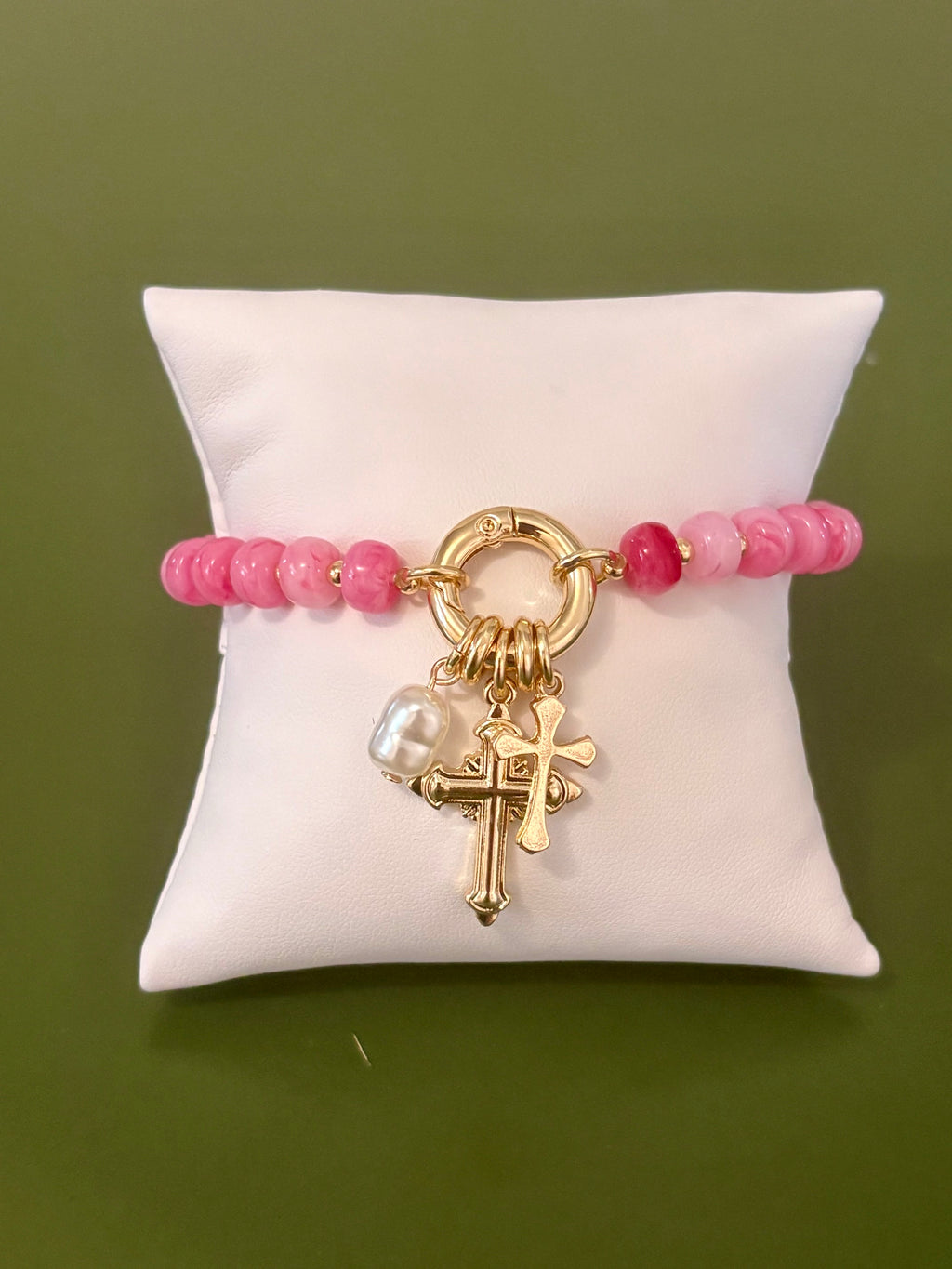 Deeply Loved Pink Stretch Bracelet