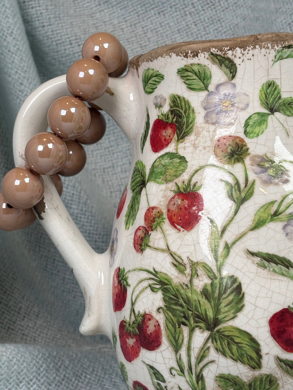 Large Shiny Taupe Ball Stretch Bracelet