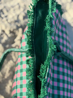 Pink and Green Gingham Tote Bag