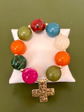 Stained Glass Cross Bracelet