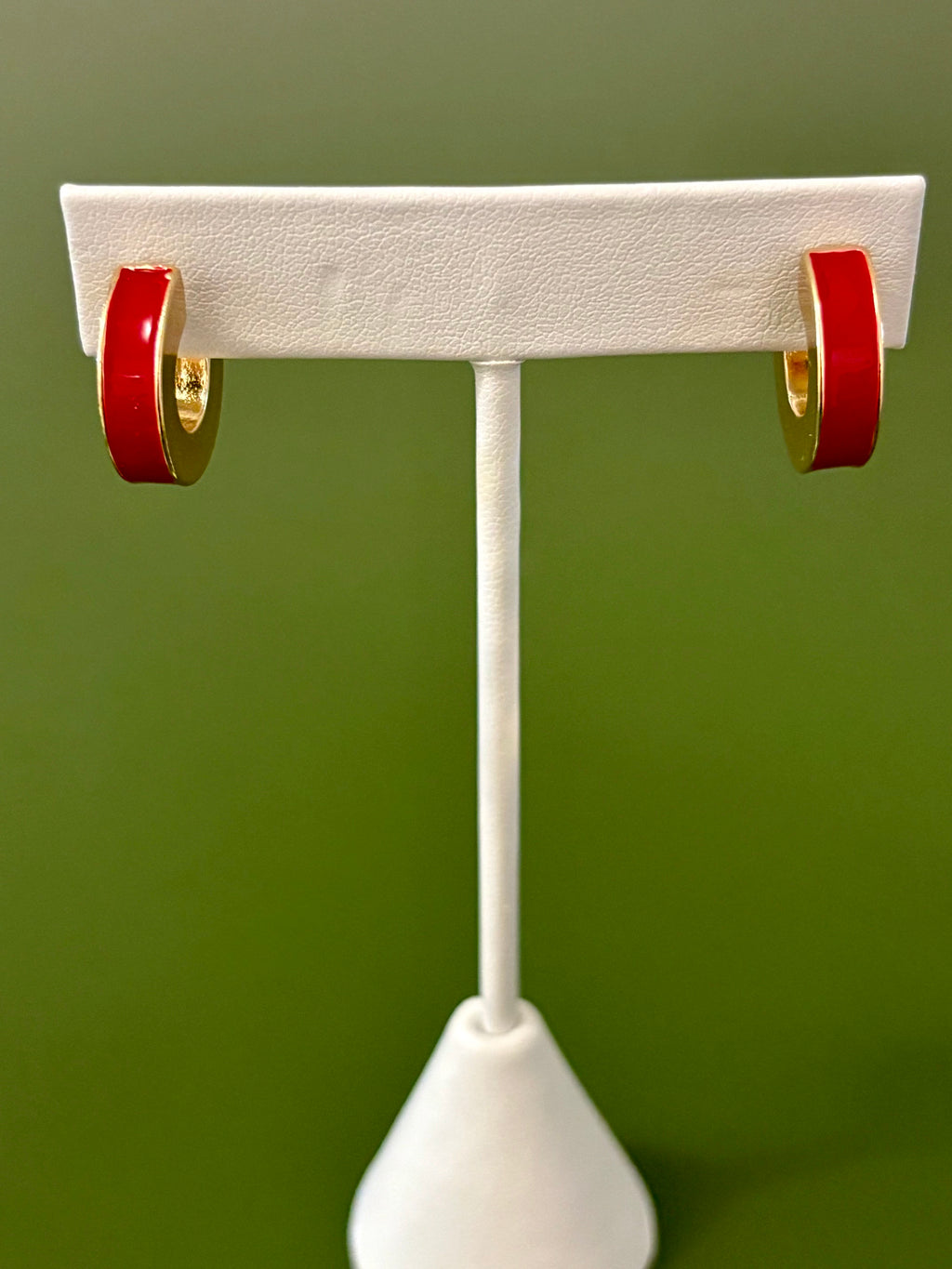 Cabana Red Hoop Earrings