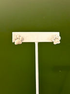 Silver Paw Stud Earrings